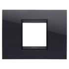 GEWISS - PLACCA LUX - IN TECNOPOLIMERO - 2 POSTI - NERO TONER LAVY - CORNICE NERO OPACO - CHORUSMART