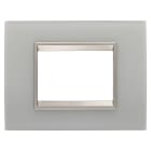 GEWISS - PLACCA LUX - IN VETRO - 3 POSTI - NATURAL REFLECTION - CORNICE BRONZO CHIARO OPACO - CHORUSMART