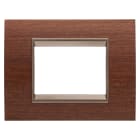GEWISS - PLACCA LUX - IN LEGNO - 3 POSTI - NOCE - CORNICE BRONZO SCURO OPACO - CHORUSMART