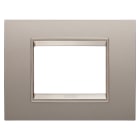 GEWISS - PLACCA LUX - IN METALLO - 3 POSTI - BRONZO PERLATO - CORNICE BRONZO CHIARO OPACO - CHORUSMART GW16203XP