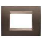GEWISS - PLACCA LUX - IN METALLO - 3 POSTI - ANODIC BROWN - CORNICE BRONZO SCURO OPACO - CHORUSMART GW16203XV