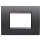 GEWISS - PLACCA LUX - IN TECNOPOLIMERO - 3 POSTI - ARDESIA ABSOLUTE - CORNICE ARDESIA OPACO - CHORUSMART GW16203YA