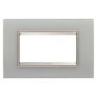 GEWISS - PLACCA LUX - IN VETRO - 4 POSTI - NATURAL REFLECTION - CORNICE BRONZO CHIARO OPACO - CHORUSMART
