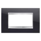 GEWISS - PLACCA LUX - IN TECNOPOLIMERO - 4 POSTI - NERO TONER - CHORUSMART GW16204TN