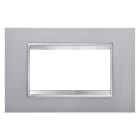 GEWISS - PLACCA LUX - IN TECNOPOLIMERO VERNICIATO - 4 POSTI - TITANIO - CHORUSMART