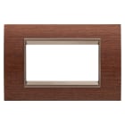 GEWISS - PLACCA LUX - IN LEGNO - 4 POSTI - NOCE - CORNICE BRONZO SCURO OPACO - CHORUSMART