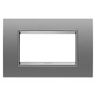 GEWISS - PLACCA LUX - IN METALLO - 4 POSTI - ALLUMINIO MONOCHROME - CHORUSMART