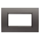 GEWISS - PLACCA LUX - IN METALLO - 4 POSTI - CANNA DI FUCILE - CORNICE CANNA DI FUCILE OPACO - CHORUSMART GW16204XF