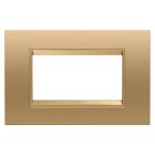 GEWISS - PLACCA LUX - IN METALLO - 4 POSTI - ORO - CORNICE ORO OPACO - CHORUSMART