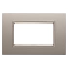 GEWISS - PLACCA LUX - IN METALLO - 4 POSTI - BRONZO PERLATO - CORNICE BRONZO CHIARO OPACO - CHORUSMART