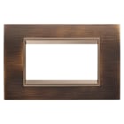 GEWISS - PLACCA LUX - IN METALLO - 4 POSTI - OTTONE ANTICO - CORNICE BRONZO SCURO OPACO - CHORUSMART