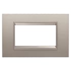 GEWISS - PLACCA LUX - IN METALLO - 4 POSTI - ALLUMINIO SPAZZOLATO - CORNICE BRONZO CHIARO OPACO - CHORUSMART