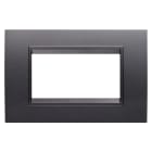 GEWISS - PLACCA LUX - IN TECNOPOLIMERO - 4 POSTI - ARDESIA ABSOLUTE- CORNICE ARDESIA OPACO - CHORUSMART GW16204YA