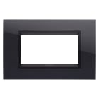 GEWISS - PLACCA LUX - IN TECNOPOLIMERO - 4 POSTI - NERO TONER LAVY - CORNICE NERO OPACO - CHORUSMART