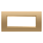 GEWISS - PLACCA LUX - IN METALLO - 6 POSTI - ORO - CORNICE ORO OPACO - CHORUSMART