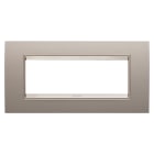 GEWISS - PLACCA LUX - IN METALLO - 6 POSTI - BRONZO PERLATO - CORNICE BRONZO CHIARO OPACO - CHORUSMART