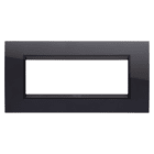 GEWISS - PLACCA LUX - IN TECNOPOLIMERO - 6 POSTI - NERO TONER LAVY - CORNICE NERO OPACO - CHORUSMART