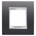 GEWISS - PLACCA LUX INTERNATIONAL - IN TECNOPOLIMERO VERNICIATO - 2 POSTI - ARDESIA - CHORUSMART