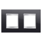 GEWISS - PLACCA LUX INTERNATIONAL - IN TECNOPOLIMERO - 2+2 POSTI ORIZZONTALE - NERO TONER - CHORUSMART