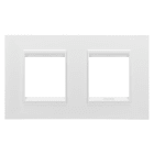 GEWISS - PLACCA LUX INTERNATIONAL - IN METALLO - 2+2 POSTI ORIZZONTALE - BIANCO SATINATO MONOCHROME - CHORUSMART