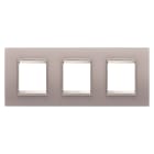 GEWISS - PLACCA LUX - IN VETRO - 2+2+2 POSTI ORIZZONTALE - GRIGIO PERLA - CORNICE BRONZO CHIARO OPACO - CHORUSMART