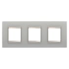 GEWISS - PLACCA LUX INTERNATIONAL - IN VETRO - 2+2+2 POSTI ORIZZONTALE - NATURAL REFLECTION - CORNICE BRONZO CHIARO OPACO - CHORUSMART