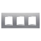 GEWISS - PLACCA LUX INTERNATIONAL - IN TECNOPOLIMERO VERNICIATO - 2+2+2 POSTI ORIZZONTALE - TITANIO - CHORUSMART