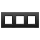 GEWISS - PLACCA LUX INTERNATIONAL - IN METALLO - 2+2+2 POSTI ORIZZONTALE - NERO SATINATO MONOCHROME - CHORUSMART