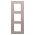 GEWISS - PLACCA LUX - IN VETRO - 2+2+2 POSTI VERTICALE - GRIGIO PERLA - CORNICE BRONZO CHIARO OPACO - CHORUSMART