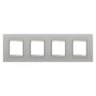 GEWISS - PLACCA LUX INTERNATIONAL - IN VETRO - 2+2+2+2 POSTI ORIZZONTALE - NATURAL REFLECTION - CORNICE BRONZO CHIARO OPACO - CHORUSMART