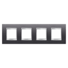 GEWISS - PLACCA LUX INTERNATIONAL - IN TECNOPOLIMERO VERNICIATO - 2+2+2+2 POSTI ORIZZONTALE - ARDESIA - CHORUSMART