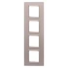 GEWISS - PLACCA LUX - IN VETRO - 2+2+2+2 POSTI VERTICALE - GRIGIO PERLA - CORNICE BRONZO CHIARO OPACO - CHORUSMART