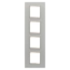 GEWISS - PLACCA LUX INTERNATIONAL - IN VETRO - 2+2+2+2 POSTI VERTICALE - NATURAL REFLECTION - CORNICE BRONZO CHIARO OPACO - CHORUSMART