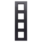 GEWISS - PLACCA LUX INTERNATIONAL - IN TECNOPOLIMERO - 2+2+2+2 POSTI VERTICALE - NERO TONER LAVY - CORNICE NERO OPACO - CHORUSMART