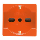 GEWISS - PRESA STANDARD ITALIANO/TEDESCO 250V ac - PER LINEE DEDICATE - 2P+T 16A BIVALENTE - P40 - 2 MODULI - ARANCIO - SYSTEM