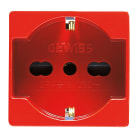 GEWISS - PRESA STANDARD ITALIANO/TEDESCO 250V ac - PER LINEE DEDICATE - 2P+T 16A BIVALENTE - P40 - 2 MODULI - ROSSO - SYSTEM