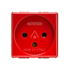 GEWISS - PRESA STANDARD ISRAELIANO 250V ac - PER LINEE DEDICATE - 2P+T 16A - 2 MODULI - ROSSO - SYSTEM