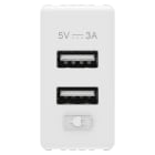 GEWISS - ALIMENTATORE USB - TIPO A+A - 3A - BIANCO - SYSTEM
