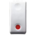 GEWISS - PULSANTE UNIPOLARE 250V ac - NC 10A - CONTATTO AUSILIARE NA - ARRESTO - SIMBOLO ROSSO - 1 MODULO- SYSTEM WHITE