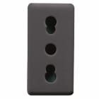 GEWISS - PRESA STANDARD ITALIANO 250V ac - 2P+T 16A BIVALENTE - P11-P17 - 1 MODULO - SYSTEM BLACK