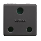 GEWISS - PRESA STANDARD INGLESE 250V ac - 2P+T 16A -2 MODULI - SYSTEM BLACK