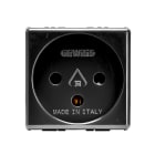 GEWISS - PRESA STANDARD ISRAELIANO 250V ac - 2P+T 16A - 2 MODULI- SYSTEM BLACK