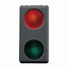 GEWISS - SPIA DI SEGNALAZIONE DOPPIA - 230V ac- ROSSO/VERDE - 1 MODULO - SYSTEM BLACK