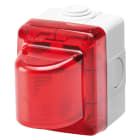 GEWISS - SPIA DI SEGNALAZIONE - 15W - 230V - DIFFUSORE ROSSO - IP55 - GRIGIO RAL 7035