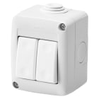 GEWISS - CONTENITORE COMPLETO APPARECCHI SYSTEM PROTETTO - CON DEVIATORE+DEVIATORE UNIPOLARE 16 AX - IP40 - GRIGIO RAL 7035