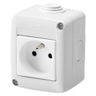 GEWISS - CONTENITORE COMPLETO APPARECCHI SYSTEM PROTETTO - CON PRESA 2+T 16 A - STANDARD FRANCESE - IP40 - GRIGIO RAL 7035