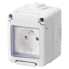 GEWISS - CONTENITORE COMPLETO APPARECCHI SYSTEM STAGNO - CON PRESA 2P+T 16 A - STANDARD FRANCESE - IP55 - GRIGIO RAL 7035