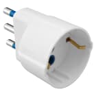 GEWISS - ADATTATORE SEMPLICE - 2P+T 16A S17 - 1 USCITA STANDARD ITALIANO/TEDESCO - 16A - 250V ac - BIANCO SATINATO