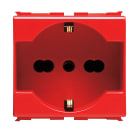 GEWISS - PRESA-STANDARD ITALIANO/TEDESCO 250 V ac - PER LINEE DEDICATE - 2P+T 16A BIVALENTE - P40 - 2 MODULI - ROSSA - PLAYBUS