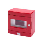 GEWISS - CENTRALINO STAGNO PER EMERGENZA CON GUIDA DIN - 8 MODULI EN50022 - ROSSO RAL 3000